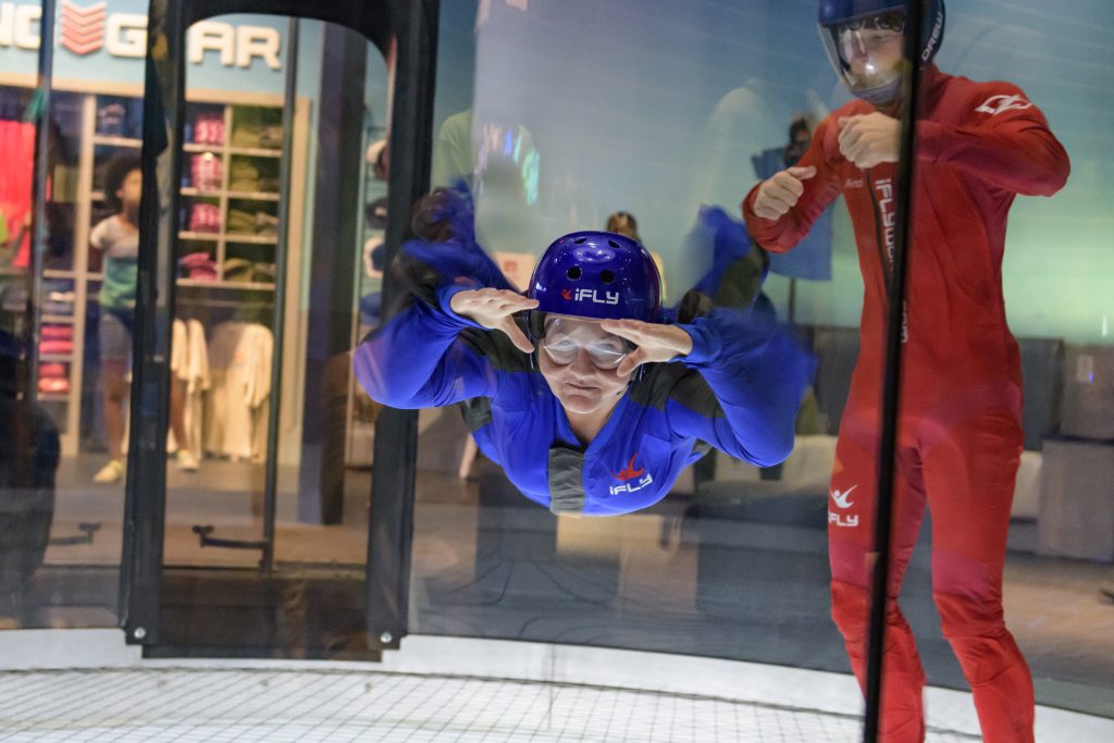 Amanda Skydiving in an Indoor Vertical Wind Tunnel